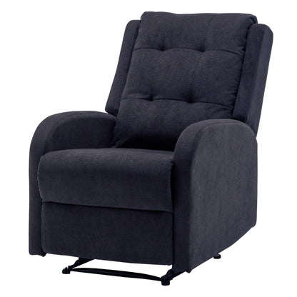 Flynn Recliner ArmChair Fabric Upholstered Sofa Lounge Accent Chair Dark Grey - Cosy Abode