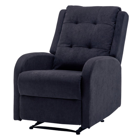 Flynn Recliner ArmChair Fabric Upholstered Sofa Lounge Accent Chair Dark Grey - Cosy Abode