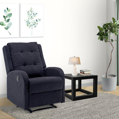 Flynn Recliner ArmChair Fabric Upholstered Sofa Lounge Accent Chair Dark Grey - Cosy Abode