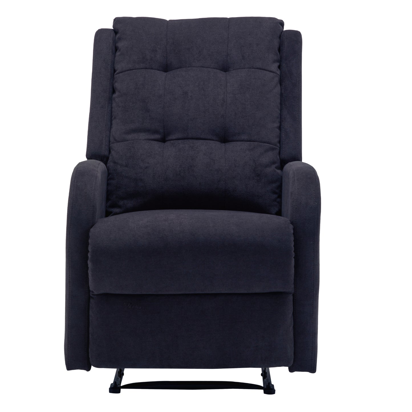 Flynn Recliner ArmChair Fabric Upholstered Sofa Lounge Accent Chair Dark Grey - Cosy Abode