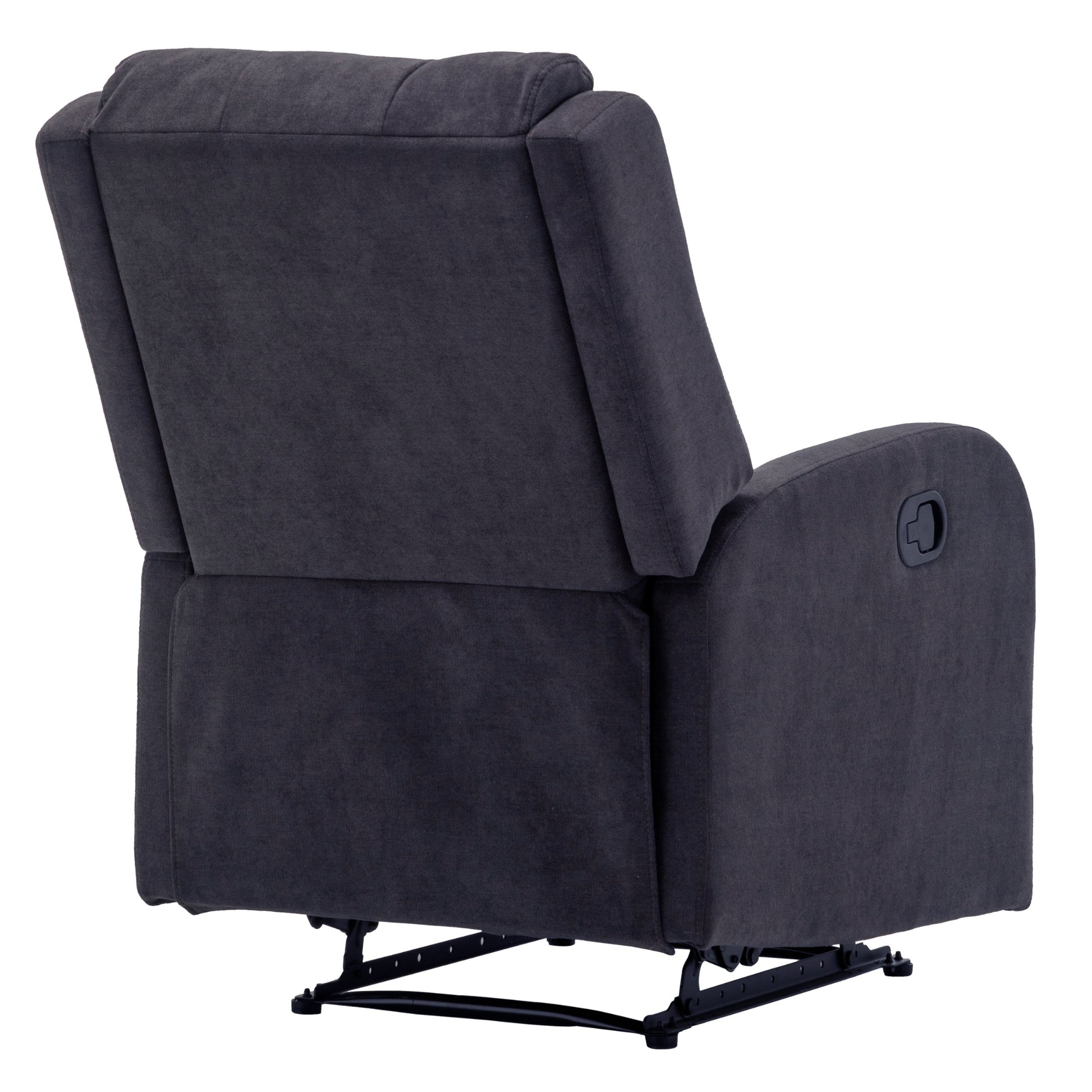 Flynn Recliner ArmChair Fabric Upholstered Sofa Lounge Accent Chair Dark Grey - Cosy Abode