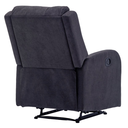 Flynn Recliner ArmChair Fabric Upholstered Sofa Lounge Accent Chair Dark Grey - Cosy Abode