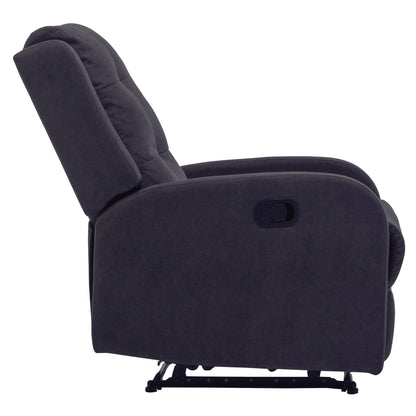 Flynn Recliner ArmChair Fabric Upholstered Sofa Lounge Accent Chair Dark Grey - Cosy Abode