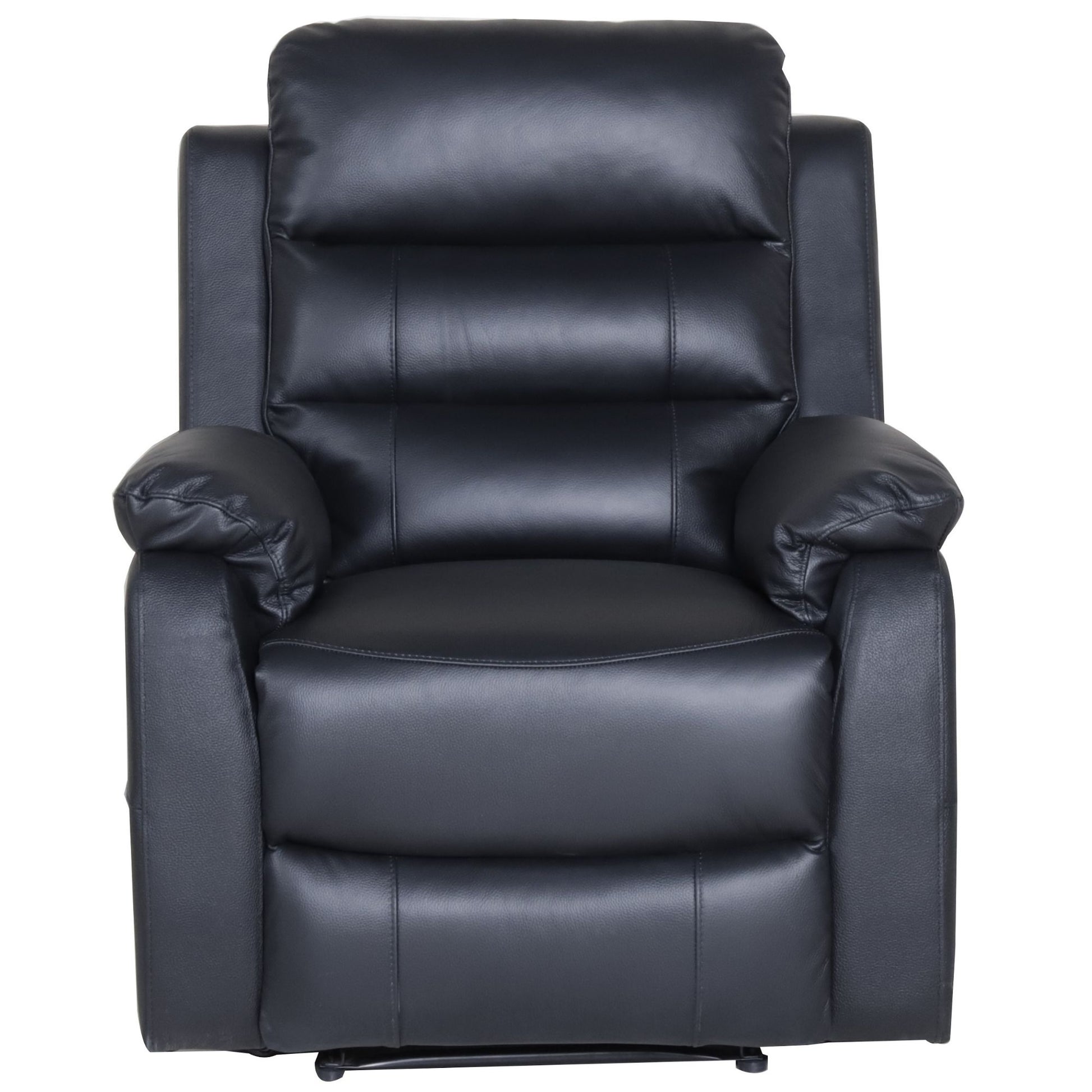 Royal 3pc 5 Seater Leather Electric Recliner Home Theatre Sofa Lounge Set Black - Cosy Abode