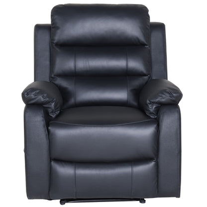 Royal 3pc 5 Seater Leather Electric Recliner Home Theatre Sofa Lounge Set Black - Cosy Abode