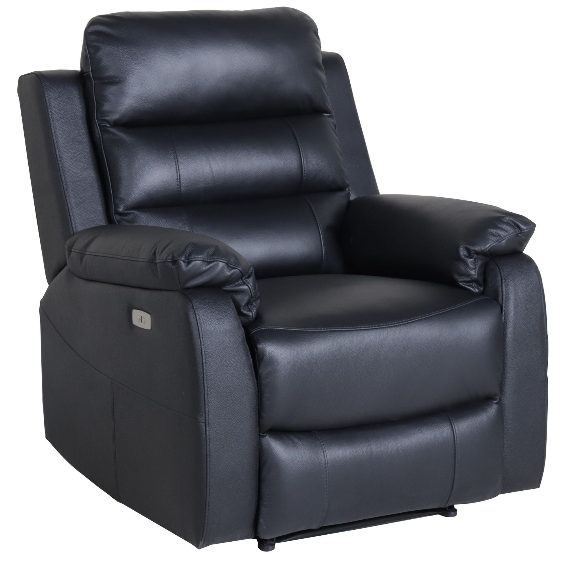Royal 3pc 5 Seater Leather Electric Recliner Home Theatre Sofa Lounge Set Black - Cosy Abode
