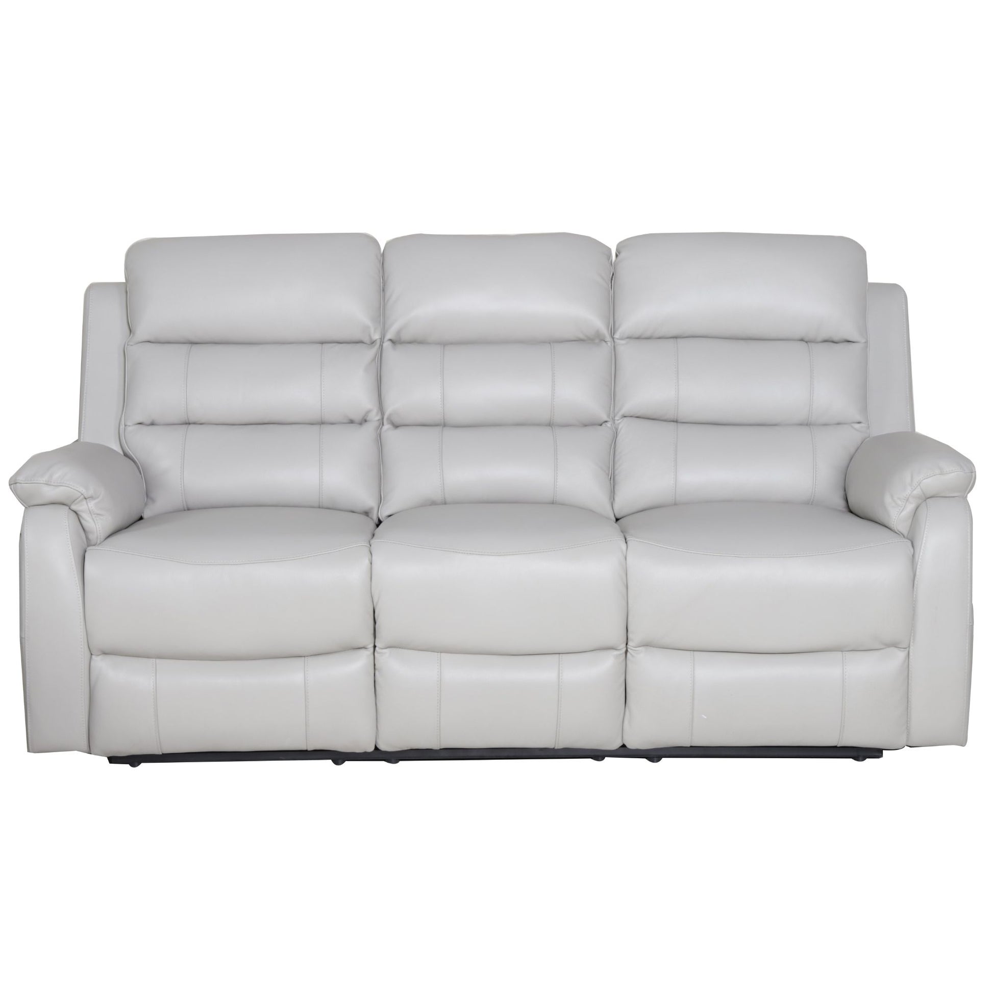 Royal 3pc 5 Seater Leather Electric Recliner Home Theatre Sofa Lounge Set Grey - Cosy Abode