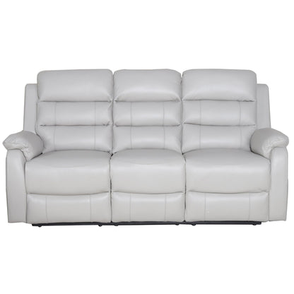 Royal 3pc 5 Seater Leather Electric Recliner Home Theatre Sofa Lounge Set Grey - Cosy Abode