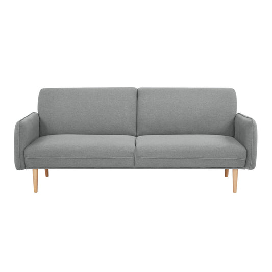 Celia 3 Seater Sofa Queen Bed Fabric Uplholstered Lounge Couch - Light Grey - Cosy Abode