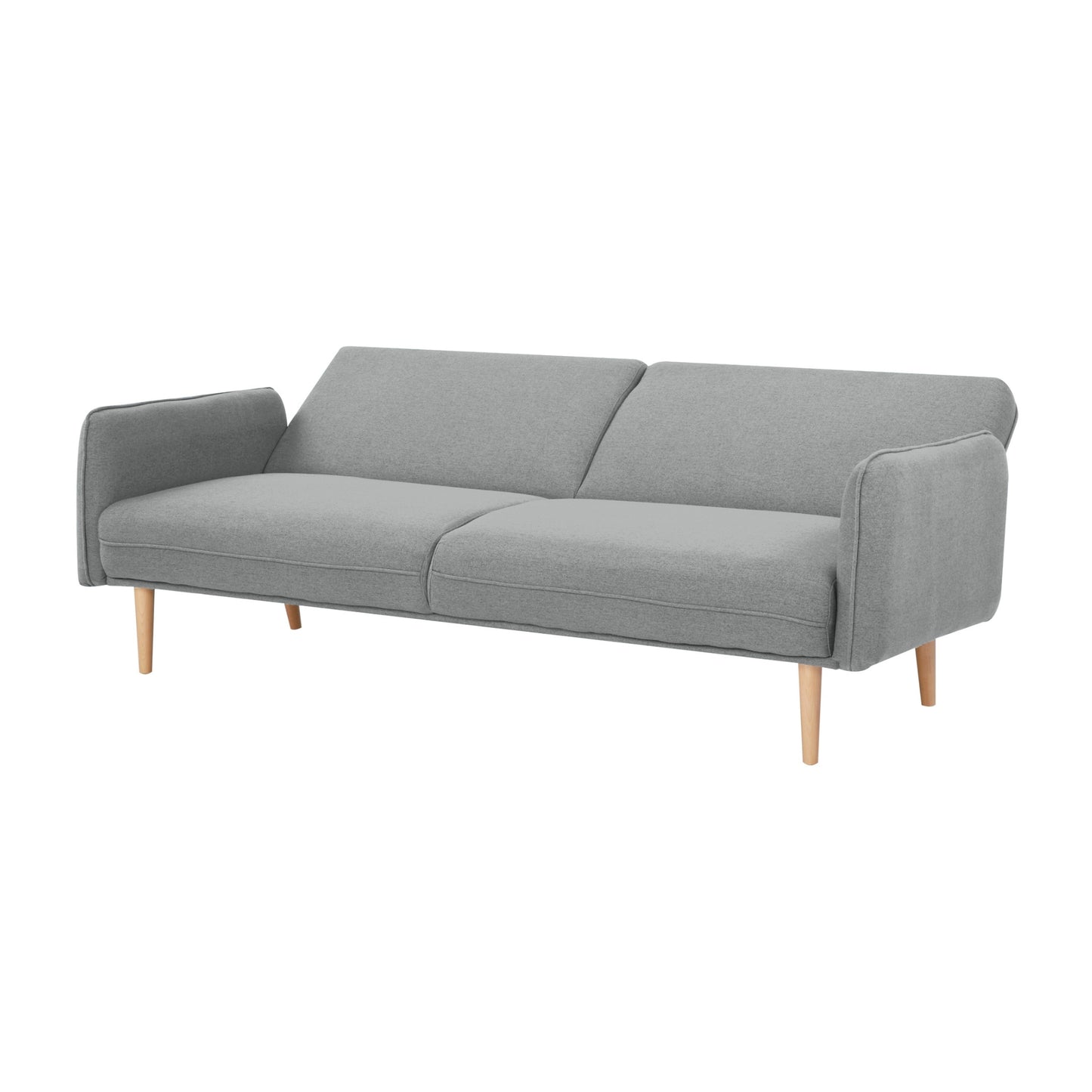 Celia 3 Seater Sofa Queen Bed Fabric Uplholstered Lounge Couch - Light Grey - Cosy Abode
