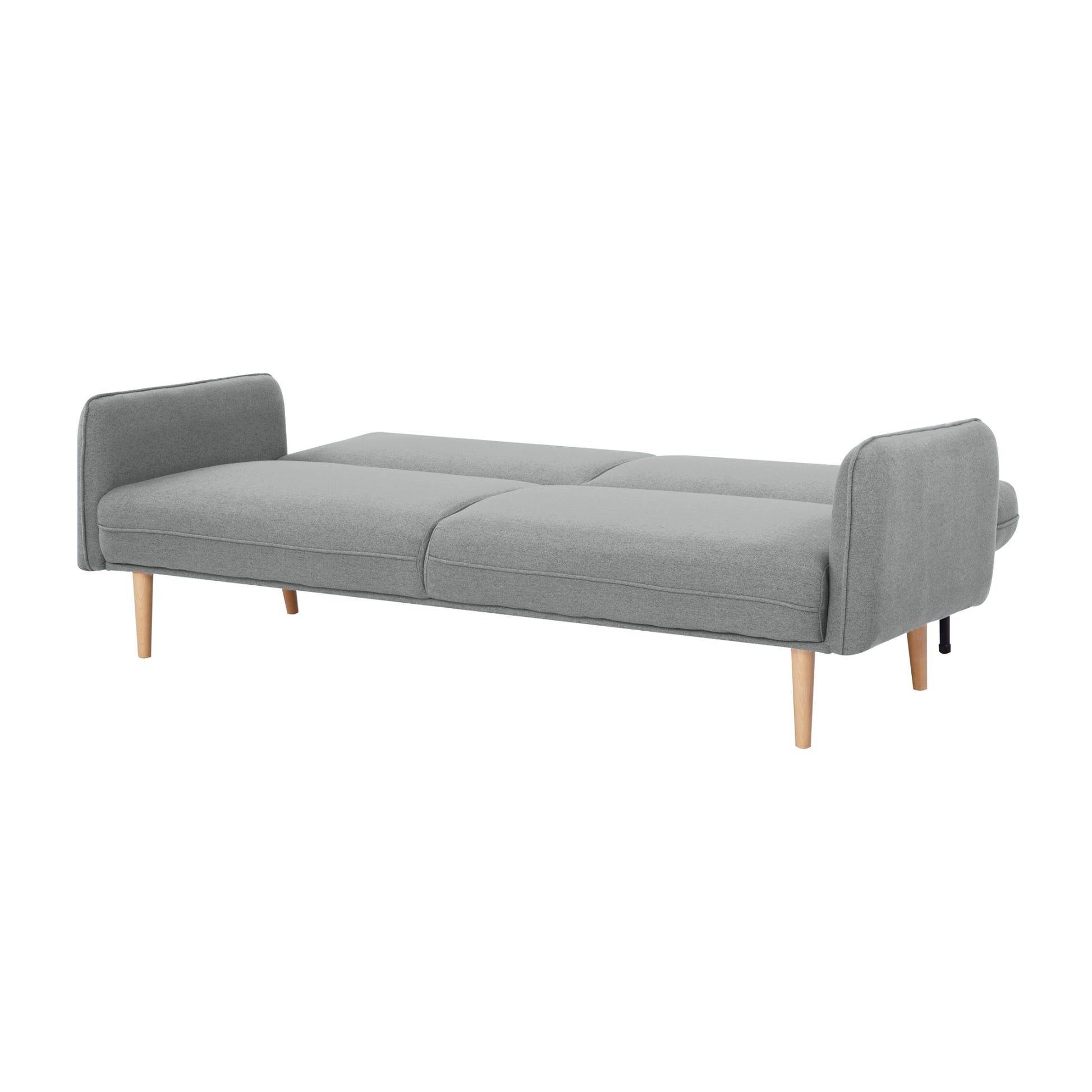 Celia 3 Seater Sofa Queen Bed Fabric Uplholstered Lounge Couch - Light Grey - Cosy Abode