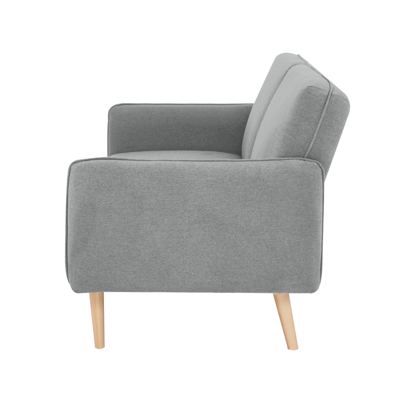Celia 3 Seater Sofa Queen Bed Fabric Uplholstered Lounge Couch - Light Grey - Cosy Abode