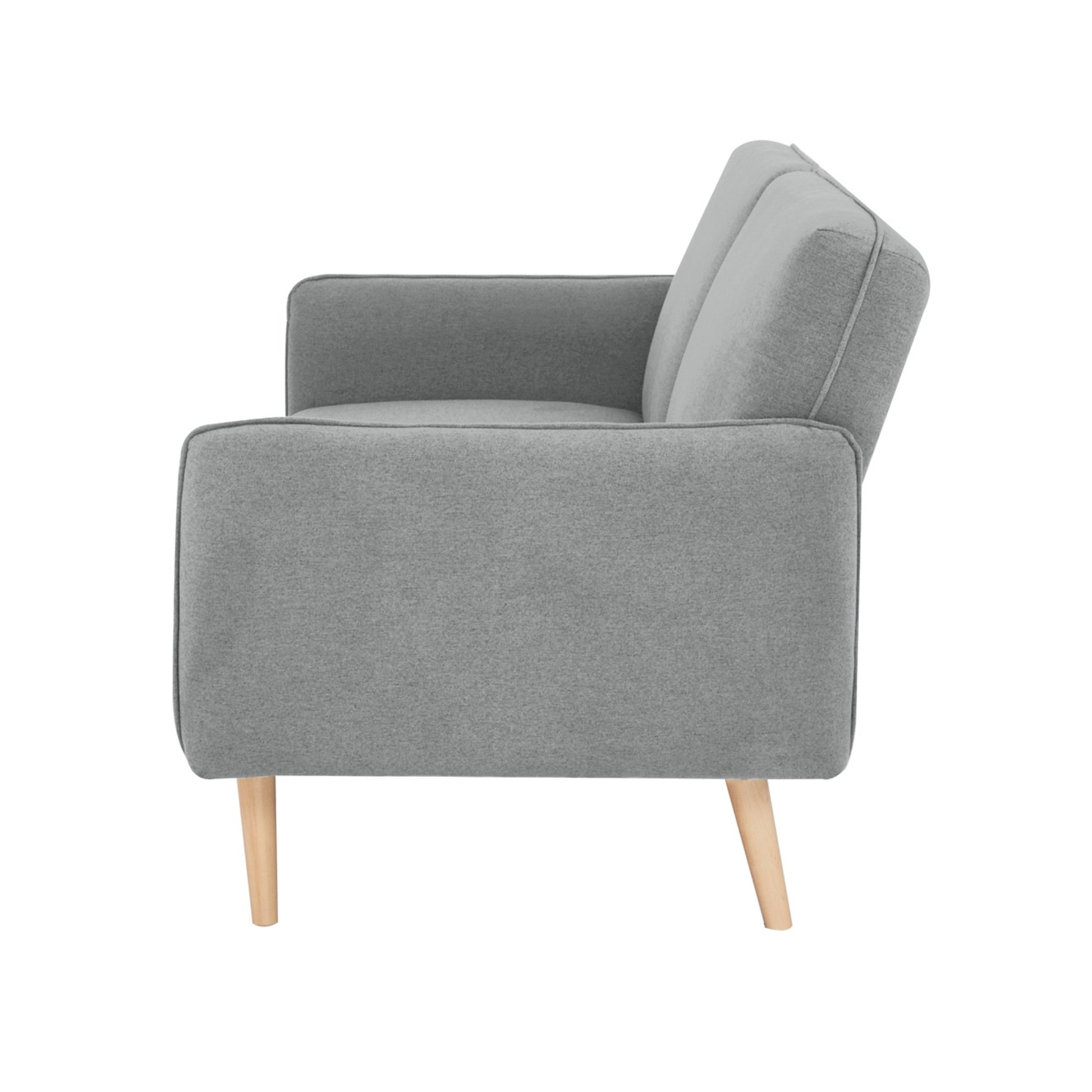 Celia 3 Seater Sofa Queen Bed Fabric Uplholstered Lounge Couch - Light Grey - Cosy Abode