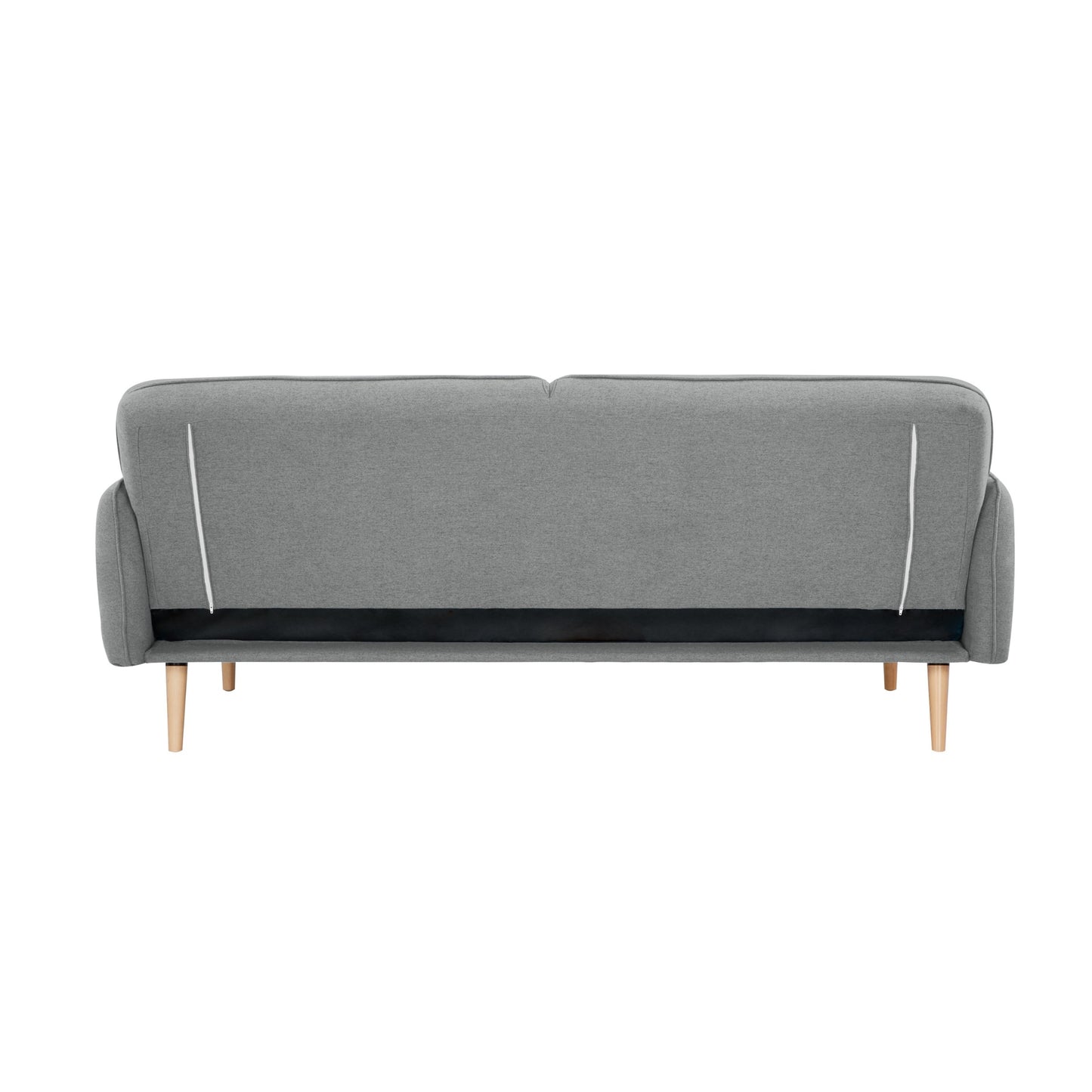 Celia 3 Seater Sofa Queen Bed Fabric Uplholstered Lounge Couch - Light Grey - Cosy Abode