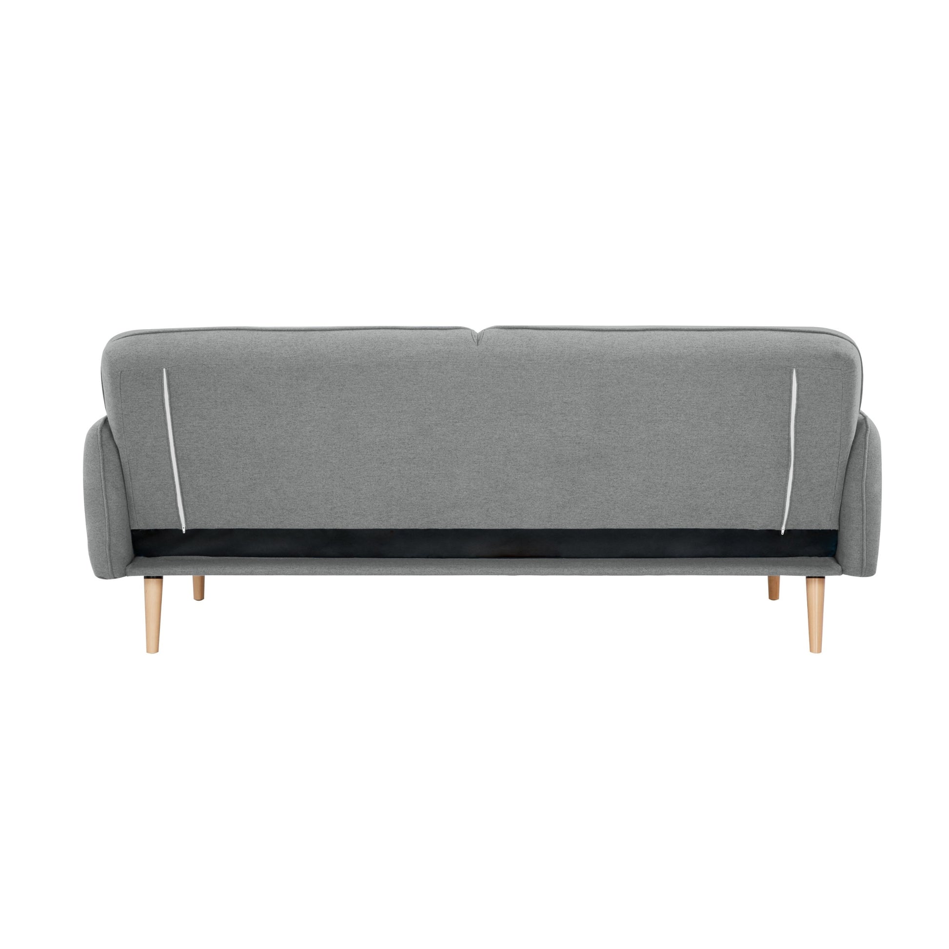 Celia 3 Seater Sofa Queen Bed Fabric Uplholstered Lounge Couch - Light Grey - Cosy Abode