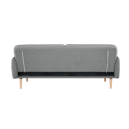 Celia 3 Seater Sofa Queen Bed Fabric Uplholstered Lounge Couch - Light Grey - Cosy Abode