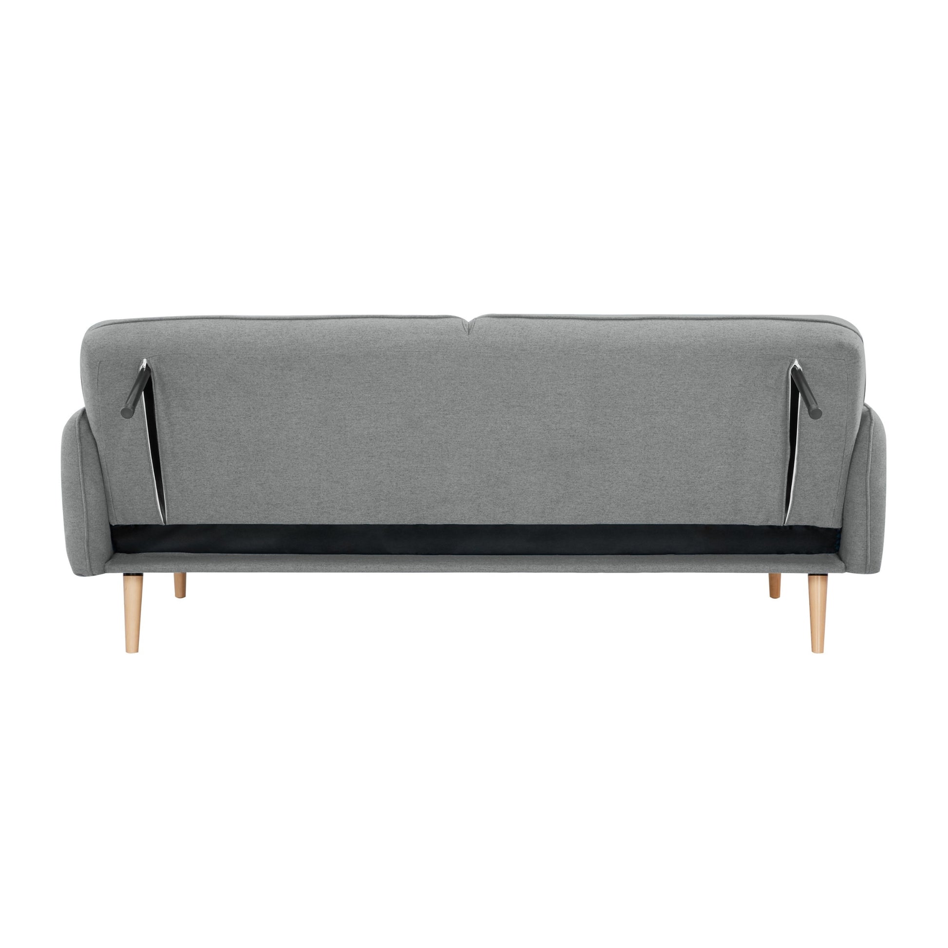 Celia 3 Seater Sofa Queen Bed Fabric Uplholstered Lounge Couch - Light Grey - Cosy Abode