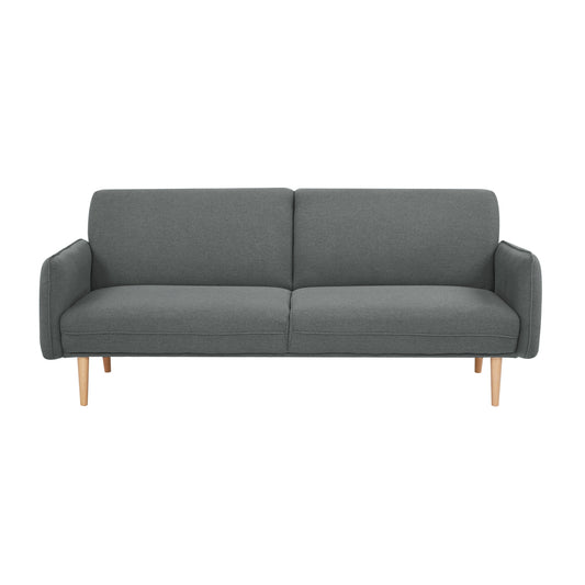 Celia 3 Seater Sofa Queen Bed Fabric Uplholstered Lounge Couch - Mid Grey - Cosy Abode
