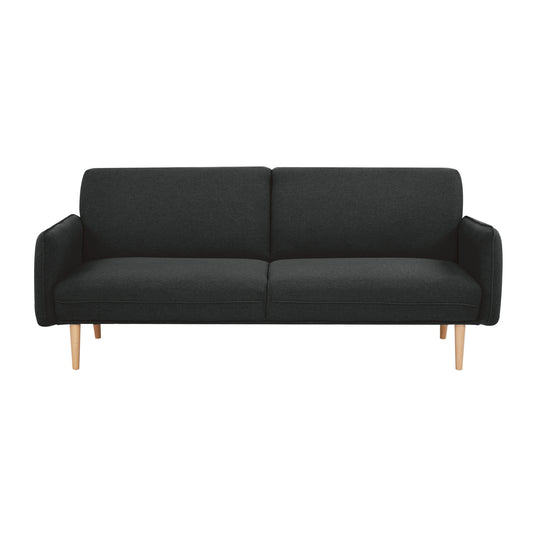 Celia 3 Seater Sofa Queen Bed Fabric Uplholstered Lounge Couch - Charcoal - Cosy Abode