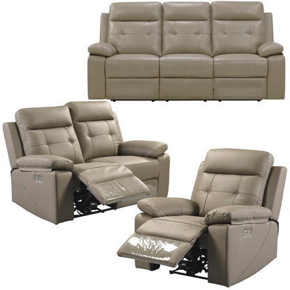 Kingsman 3+2+1 Seater Electric Recliner Sofa Genuine Leather Home Theater Lounge - Cosy Abode