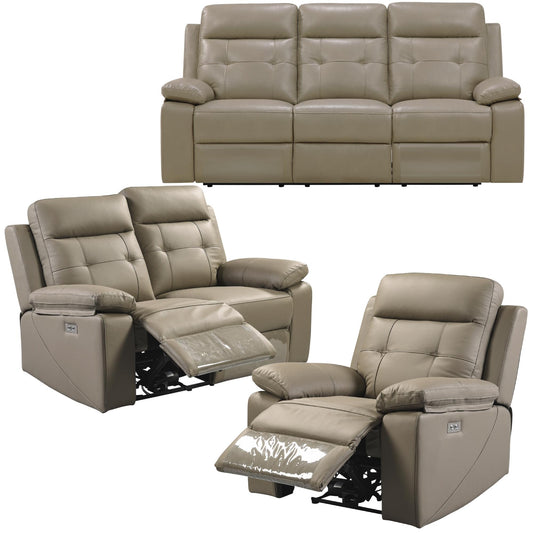 Kingsman 3+2+1 Seater Electric Recliner Sofa Genuine Leather Home Theater Lounge - Cosy Abode