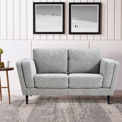 Skylar 2 Seater Sofa Fabric Uplholstered Lounge Couch - Pepper - Cosy Abode