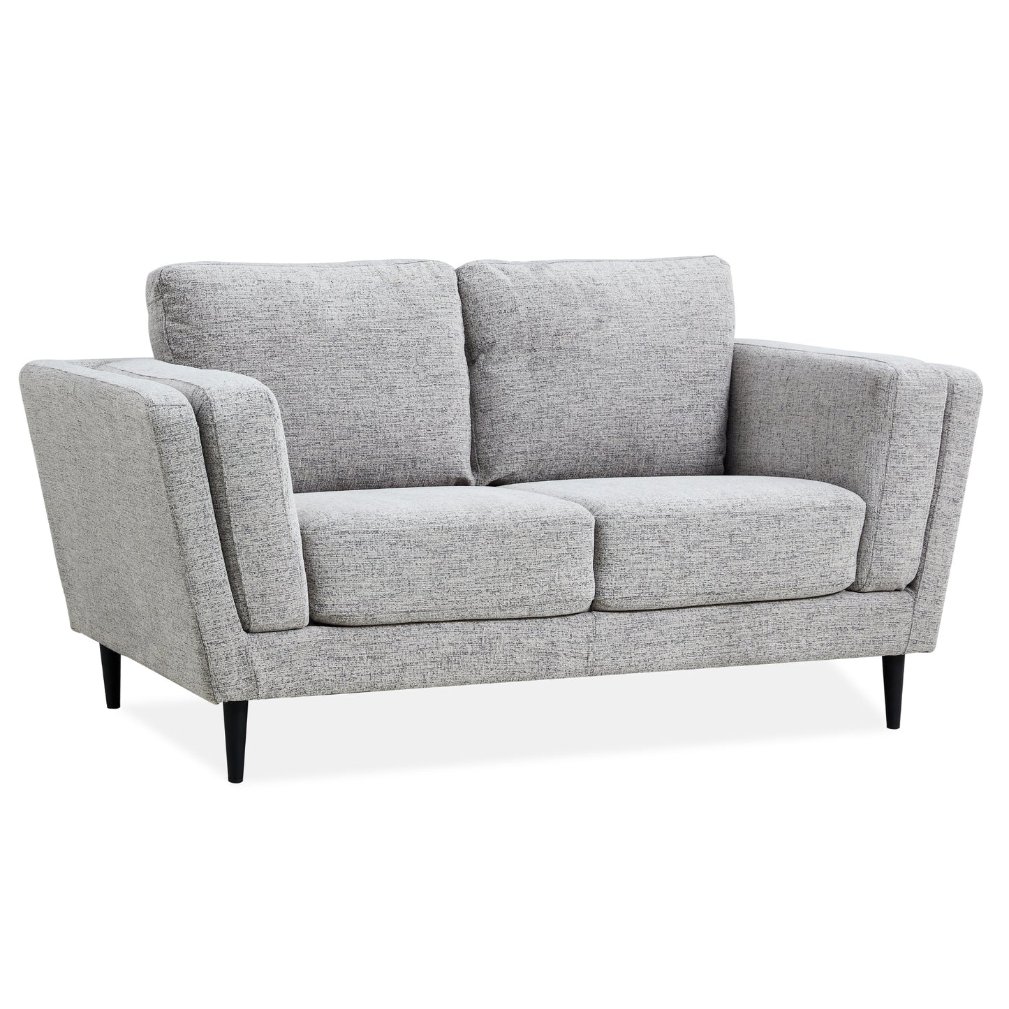 Skylar 2 Seater Sofa Fabric Uplholstered Lounge Couch - Pepper - Cosy Abode