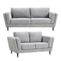 Skylar 3 + 2 Seater Sofa Fabric Uplholstered Lounge Couch - Pepper - Cosy Abode