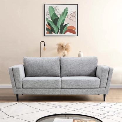 Skylar 3 + 2 Seater Sofa Fabric Uplholstered Lounge Couch - Pepper - Cosy Abode
