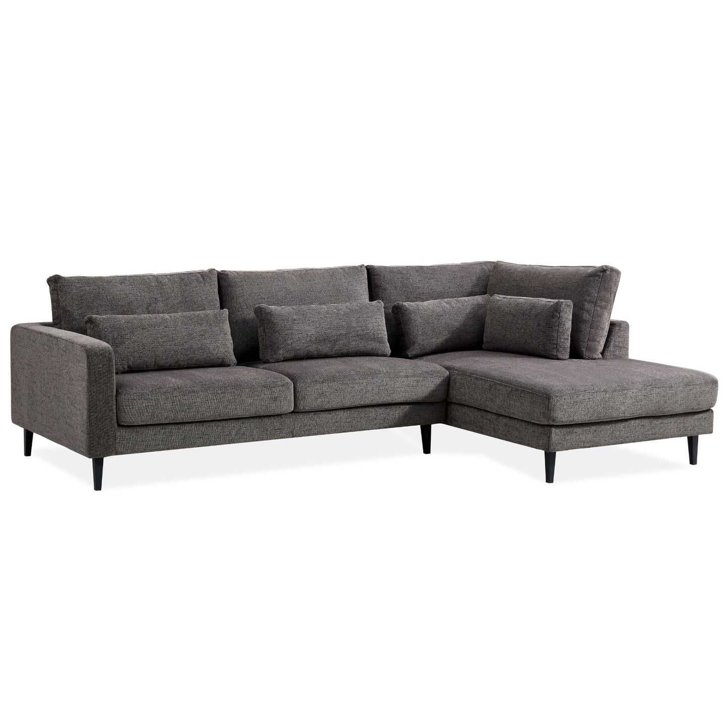 Kaylee 2 Seater Sofa Fabric Uplholstered Right Chaise Lounge Couch - Mink - Cosy Abode