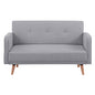 Picasso 2 Seater Fabric Sofa Lounge Couch Grey - Cosy Abode
