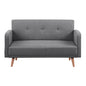 Picasso 2 Seater Fabric Sofa Lounge Couch Dark Grey - Cosy Abode