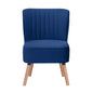 Drew 1 Seater Sofa Accent Chair Fabric Uplholstered Lounge Couch - Dark Blue - Cosy Abode