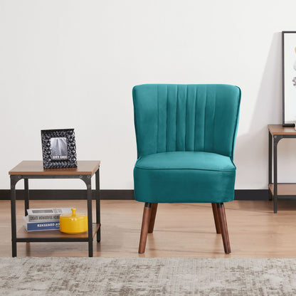 Drew 1 Seater Sofa Accent Chair Fabric Uplholstered Lounge Couch - Mid Blue - Cosy Abode