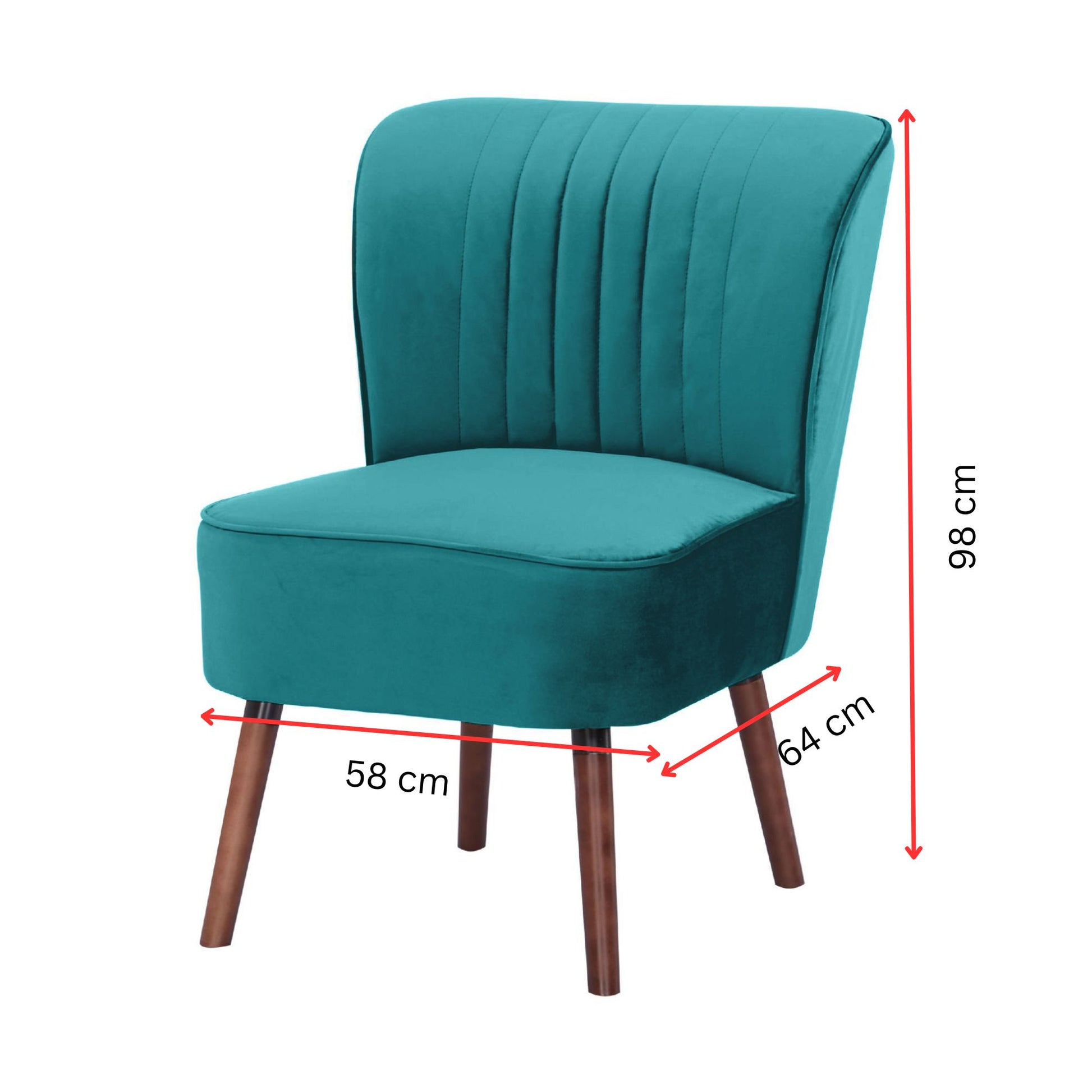 Drew Set of 2 Sofa Accent Chair Fabric Uplholstered Lounge Couch - Mid Blue - Cosy Abode