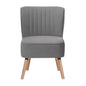 Drew 1 Seater Sofa Accent Chair Fabric Uplholstered Lounge Couch - Mid Grey - Cosy Abode