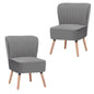 Drew Set of 2 Sofa Accent Chair Fabric Uplholstered Lounge Couch - Mid Grey - Cosy Abode