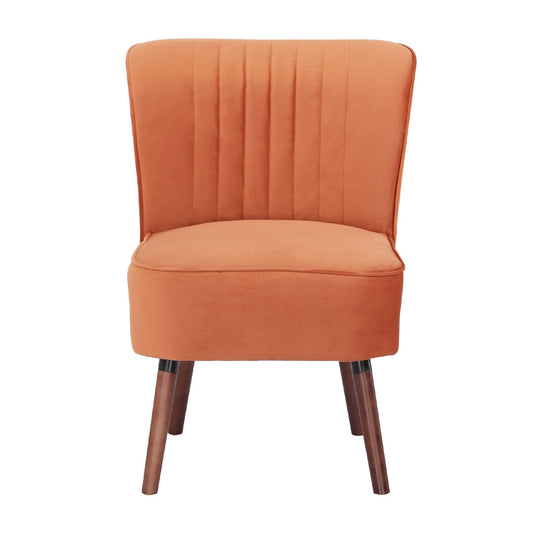 Drew 1 Seater Sofa Accent Chair Fabric Uplholstered Lounge Couch - Orange - Cosy Abode