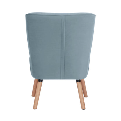 Drew 1 Seater Sofa Accent Chair Fabric Uplholstered Lounge Couch - Light Blue - Cosy Abode