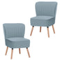 Drew Set of 2 Sofa Accent Chair Fabric Uplholstered Lounge Couch - Light Blue - Cosy Abode