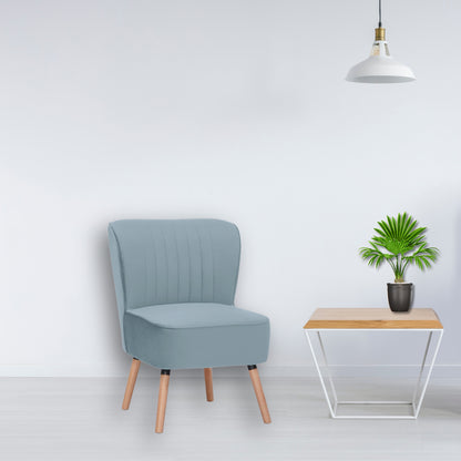 Drew Set of 2 Sofa Accent Chair Fabric Uplholstered Lounge Couch - Light Blue - Cosy Abode