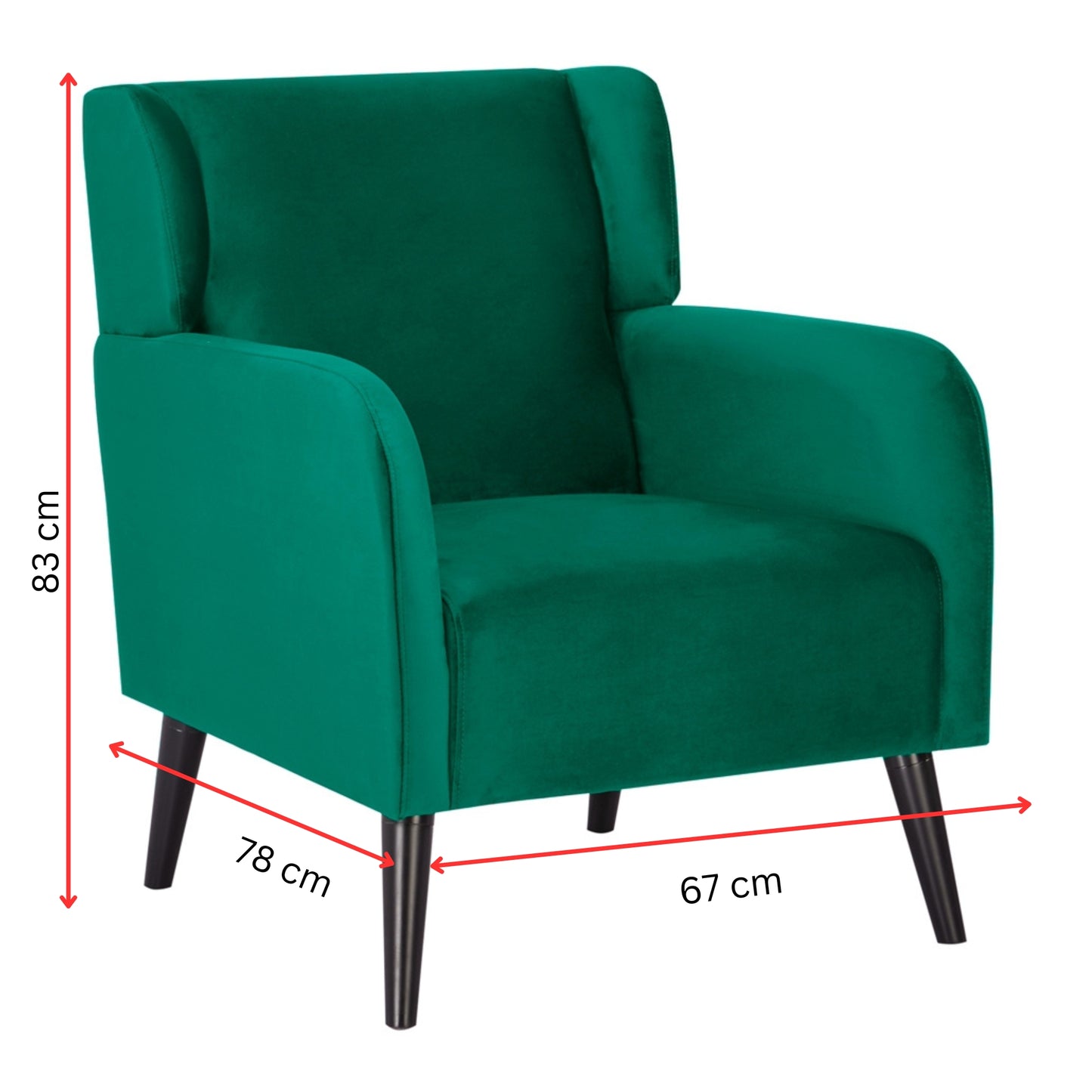 Bianca Set of 2 Accent Sofa Arm Chair Fabric Uplholstered Lounge - Green - Cosy Abode