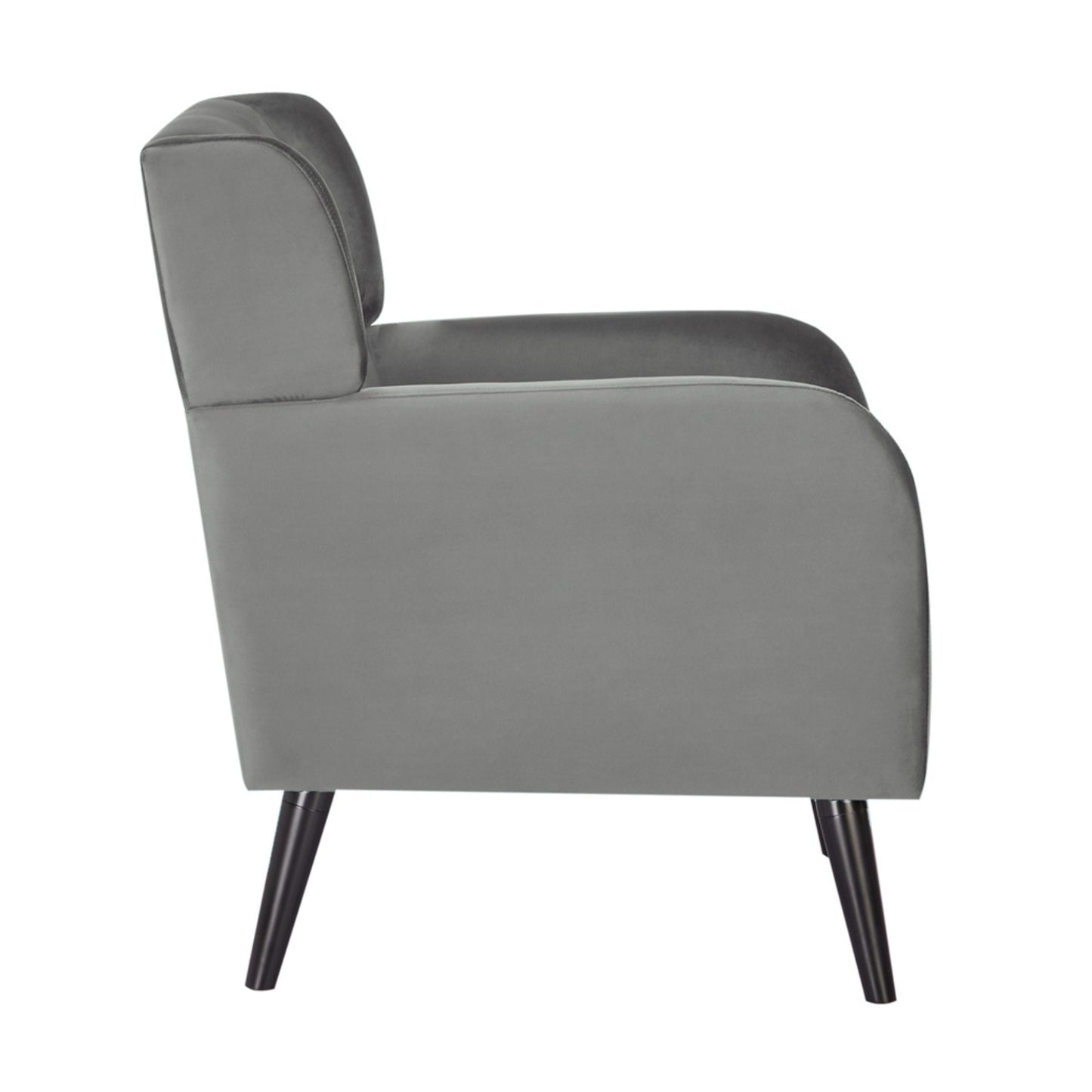 Bianca Accent Sofa Arm Chair Fabric Uplholstered Lounge Couch - Mid Grey - Cosy Abode