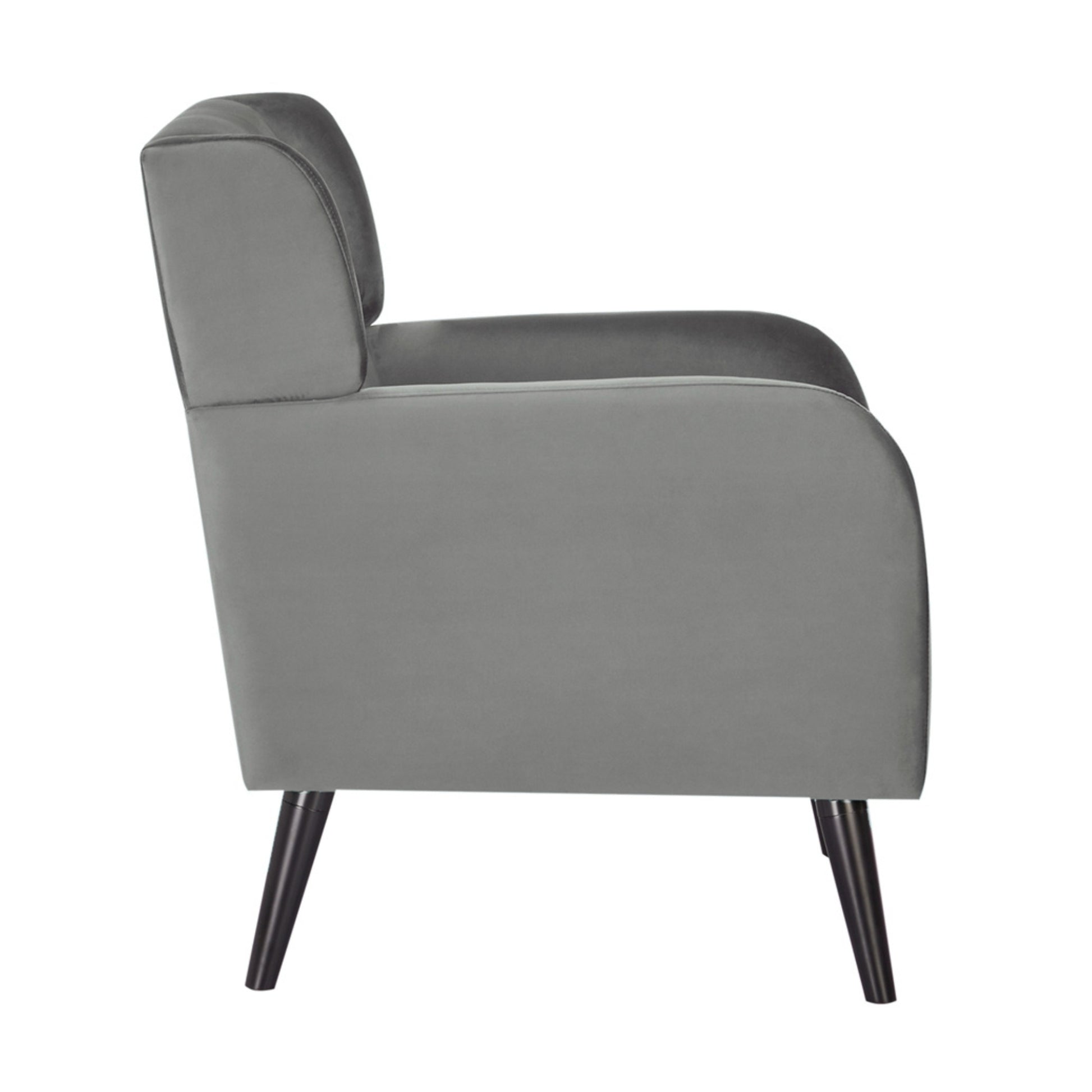 Bianca Accent Sofa Arm Chair Fabric Uplholstered Lounge Couch - Mid Grey - Cosy Abode
