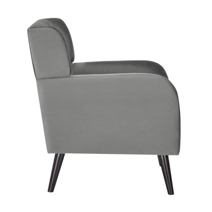 Bianca Accent Sofa Arm Chair Fabric Uplholstered Lounge Couch - Mid Grey - Cosy Abode