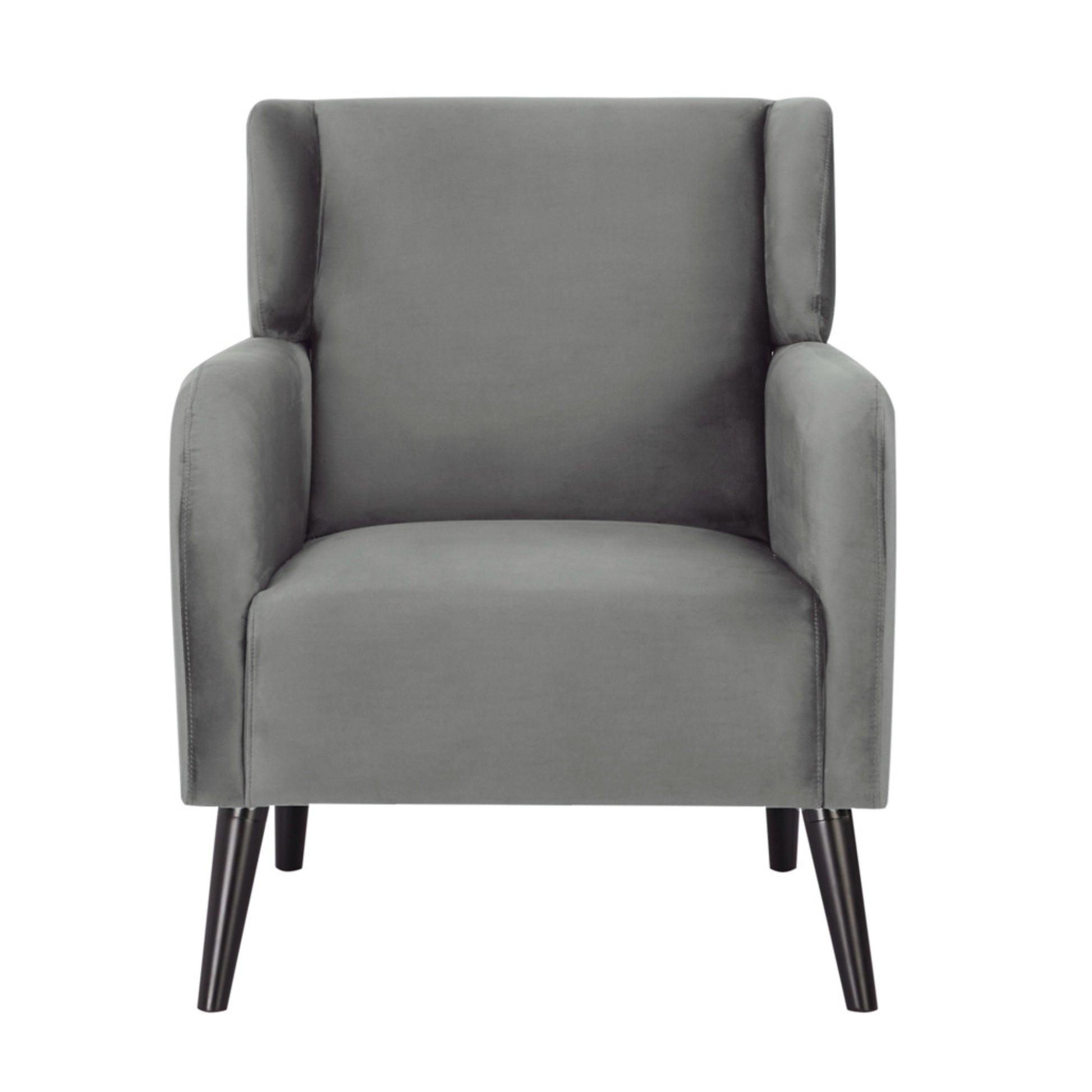Bianca Set of 2 Accent Sofa Arm Chair Fabric Uplholstered Lounge - Mid Grey - Cosy Abode