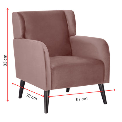 Bianca Set of 2 Accent Sofa Arm Chair Fabric Uplholstered Lounge - Pink - Cosy Abode