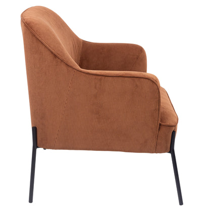 Leah Fabric Armchair Occasional Accent Arm Chair Brown - Cosy Abode