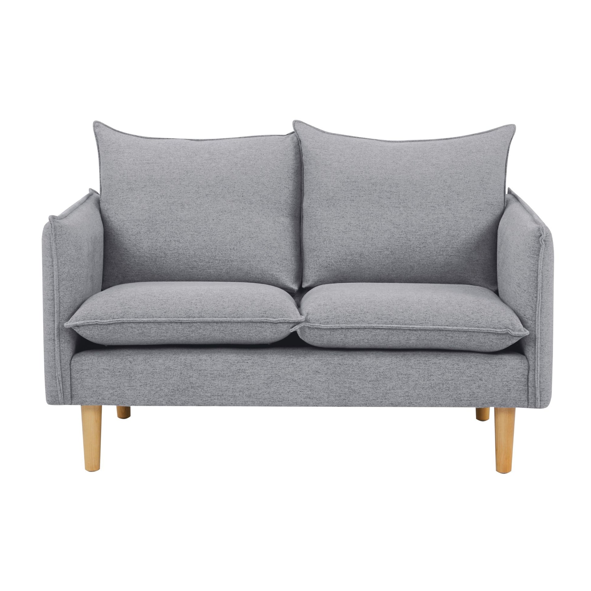 Sinatra 2 Seater Fabric Sofa Lounge Couch Grey - Cosy Abode