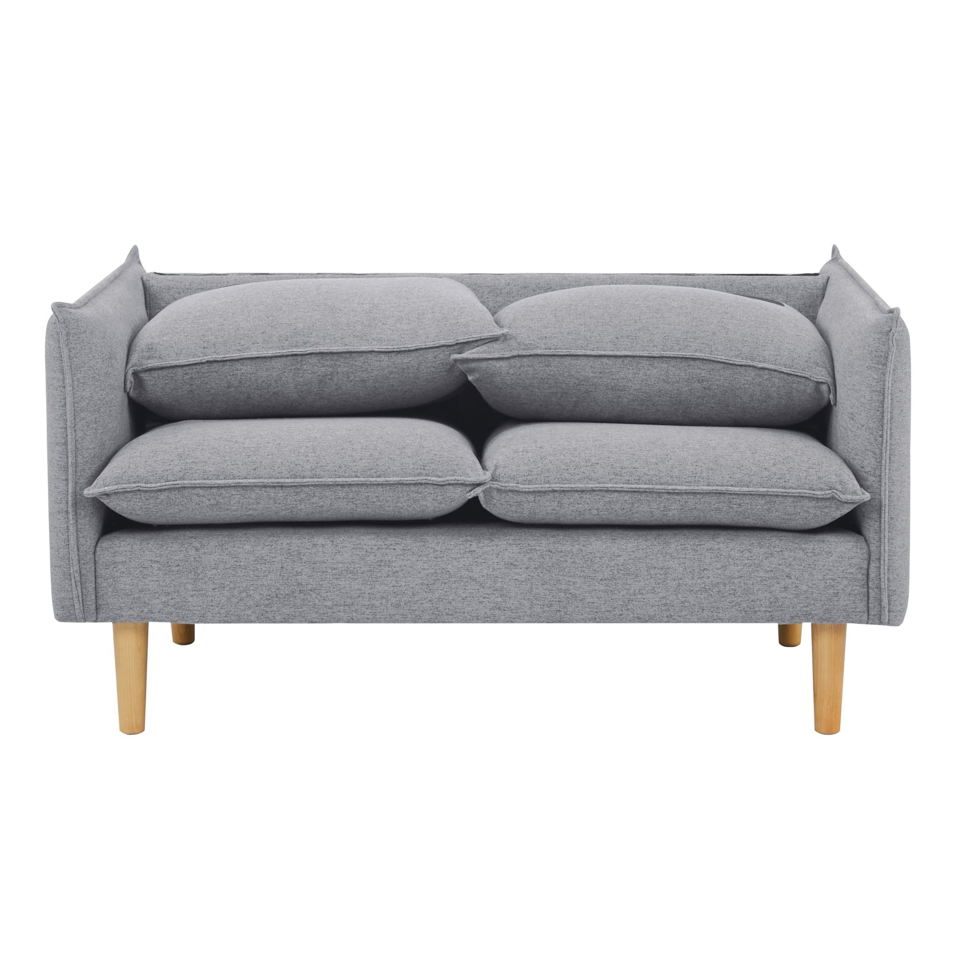 Sinatra 2 Seater Fabric Sofa Lounge Couch Grey - Cosy Abode